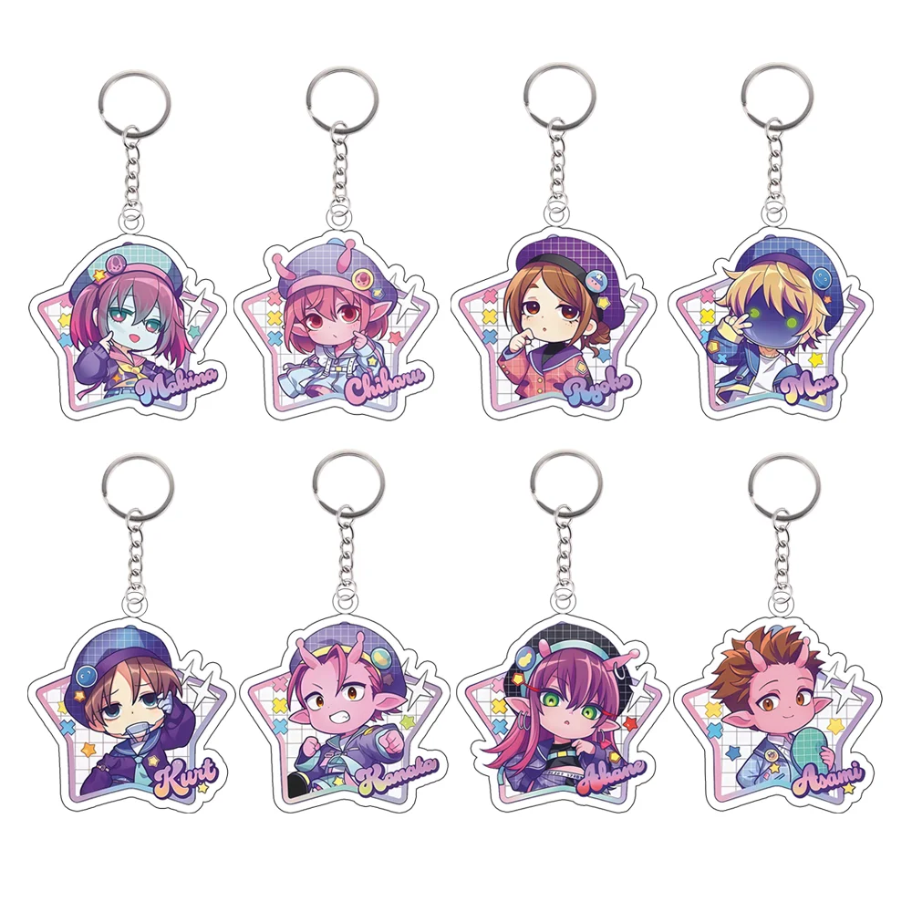for Milky Subway Anime Peripheral Makina Chiharu Ryoko Mio Kurt Kanako Akane Asumi Acrylic Keychain Q Version Backpack Pendant