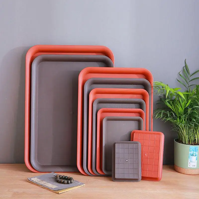 

Утолщенный прямоугольный поддон из матовой смолы для сбора воды, подставка для цветочных горшков, прочная подставка для растений, простой стиль, декор для дома