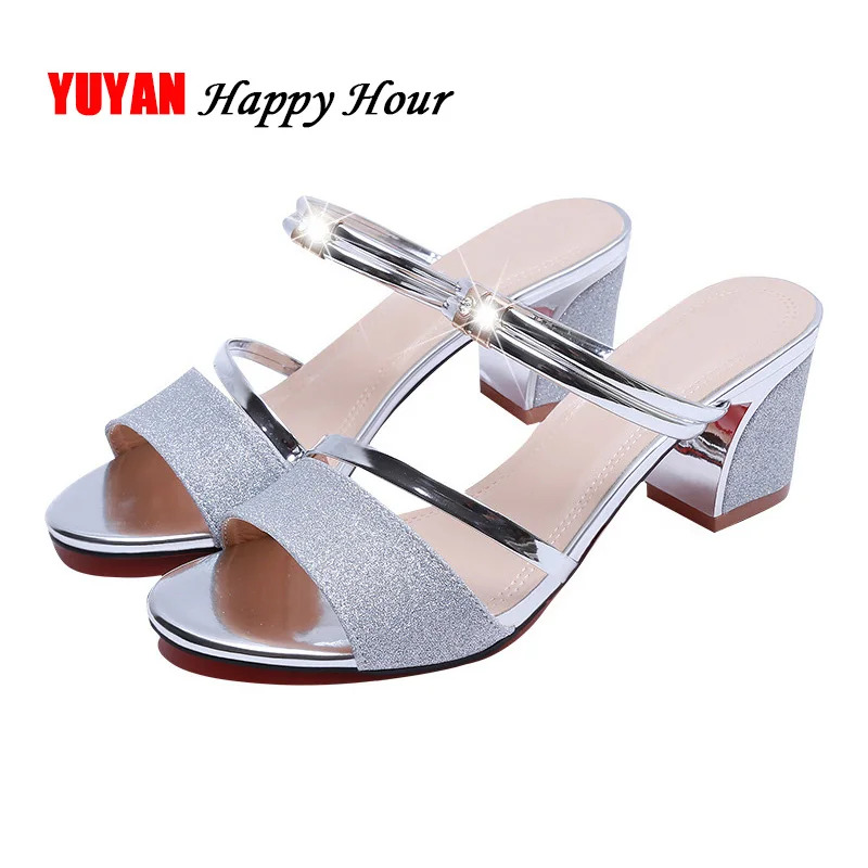 New Summer High Heels Sandals Women Shoes Peep toe Square Heels Ladies Sandals Woman Shoes Fashion Square Heel 6cm YX645