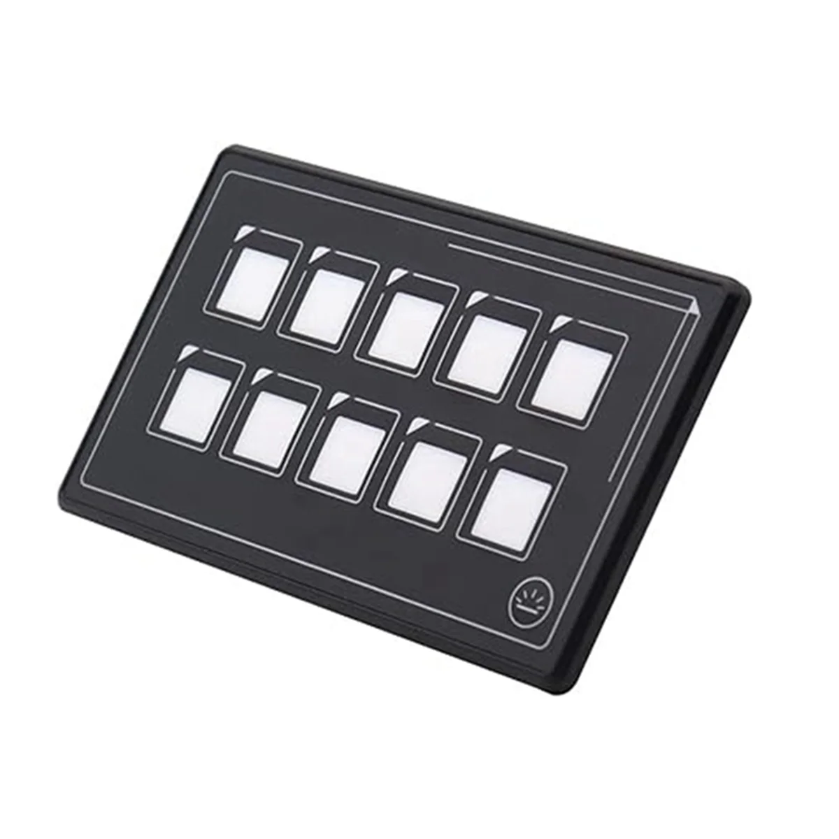 10-Bit Bluetooth Switch Panel, Push Button Switch Auxiliary Panel, Touch Type Backlit Membrane Control Switch Box