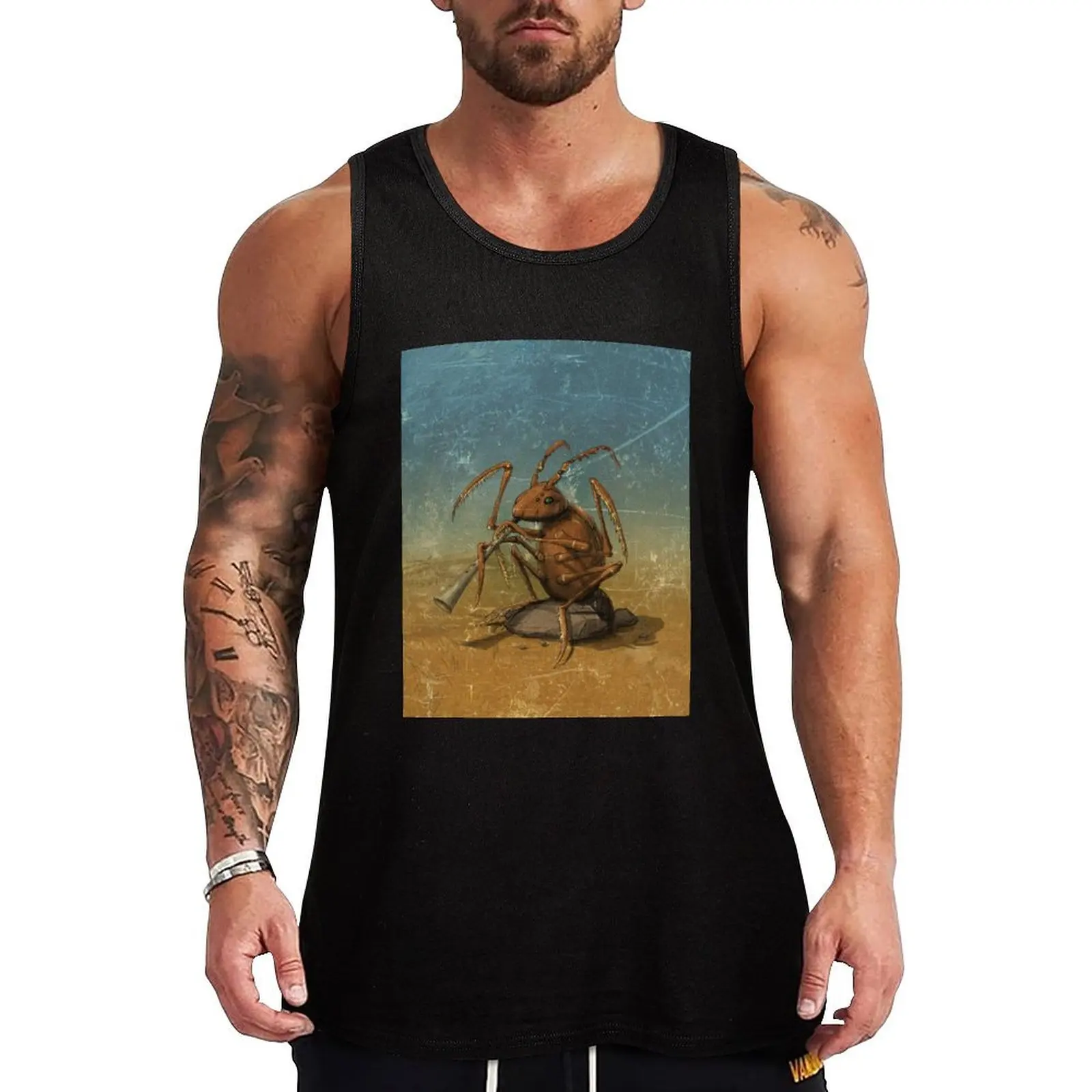 

Piper Beetle Tank Top T-shirt male gym clothes man fitness Men's gym t-shirts