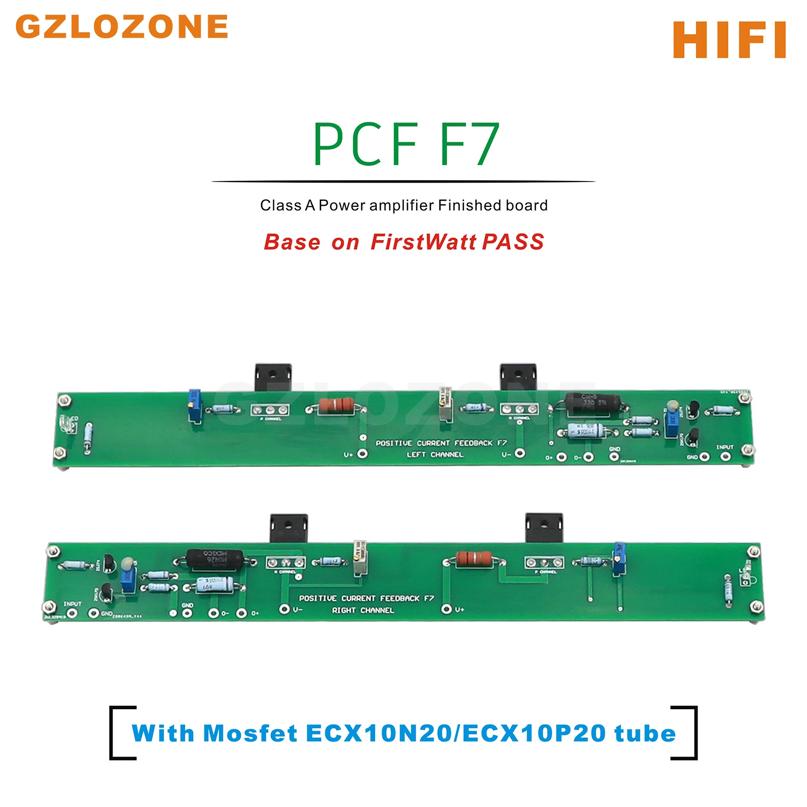 

One Pair Stereo FirstWatt PASS PCF F7 Positive Current Feedback Class A Power Amplifier DIY Kit/Finished Board 20W+20W