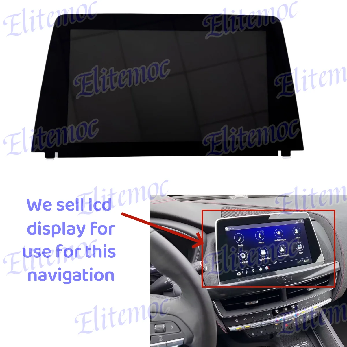 

DJ102EA-01A 10.2" LCD Display for 2022-2023 Cadillac CT5 Central Control Navigation Screen Replacement