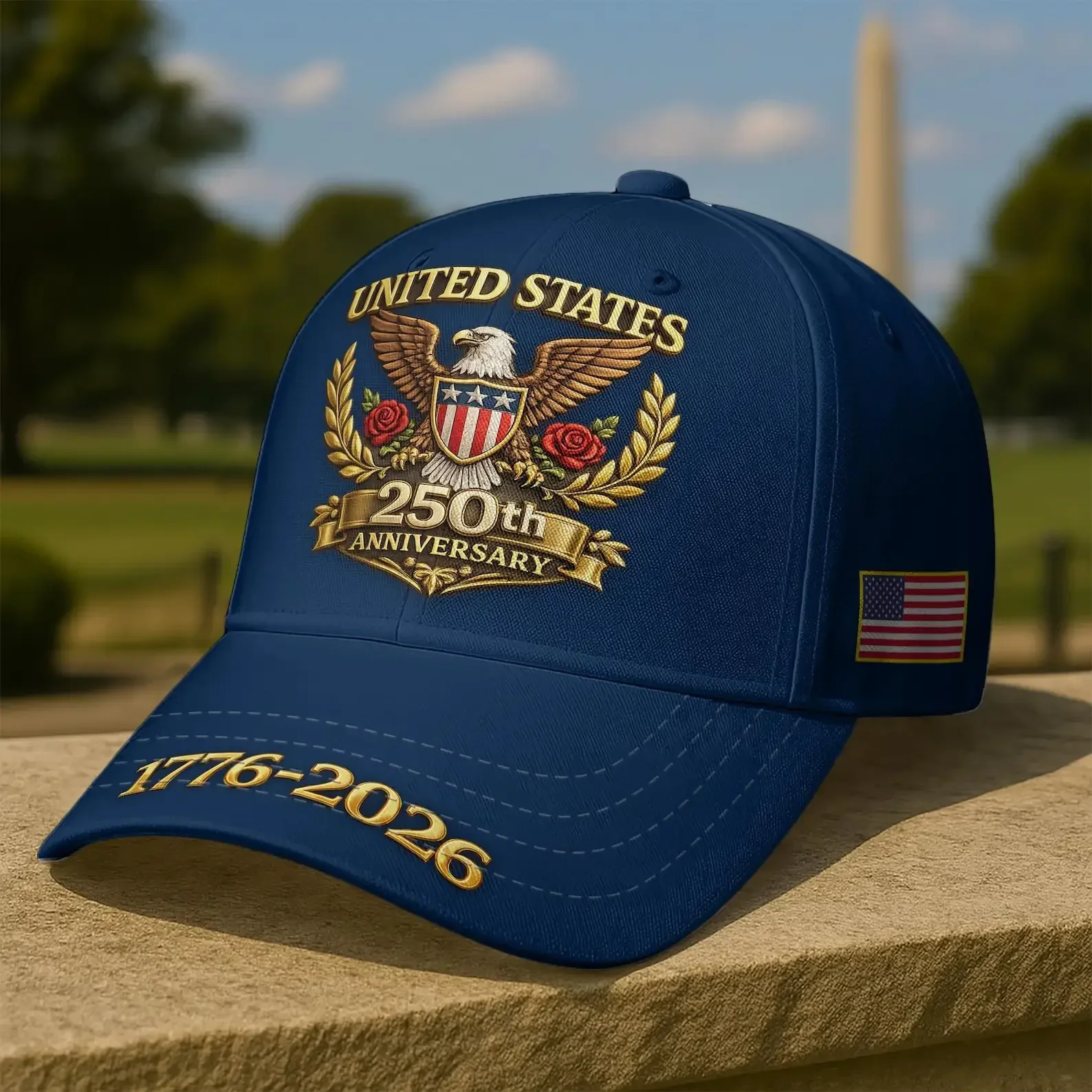 Customization United States 250th Anniversary Baseball Cap, 4th Of July Hat, American Flag 1776–2026 Unisex Cap, Independence Gi
