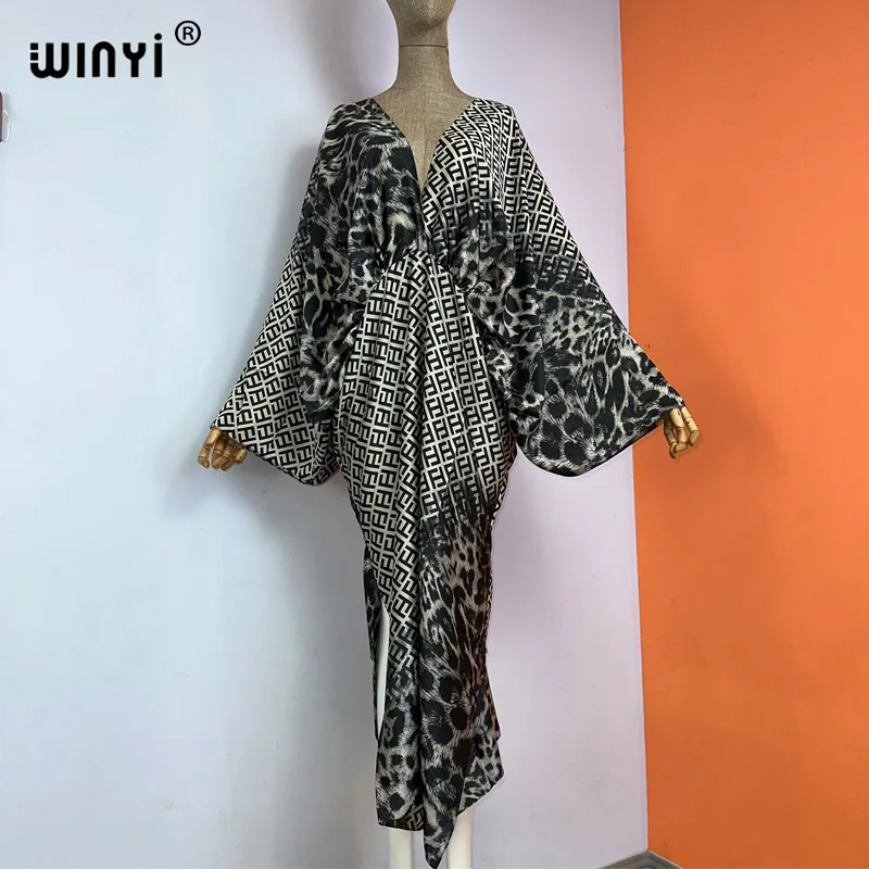 Dress New Fashion Africa Abaya Maxi Dress Retro print Kimono Kaftan Mujer Vestido Caftan swimsuit woman 2023 boho clothing