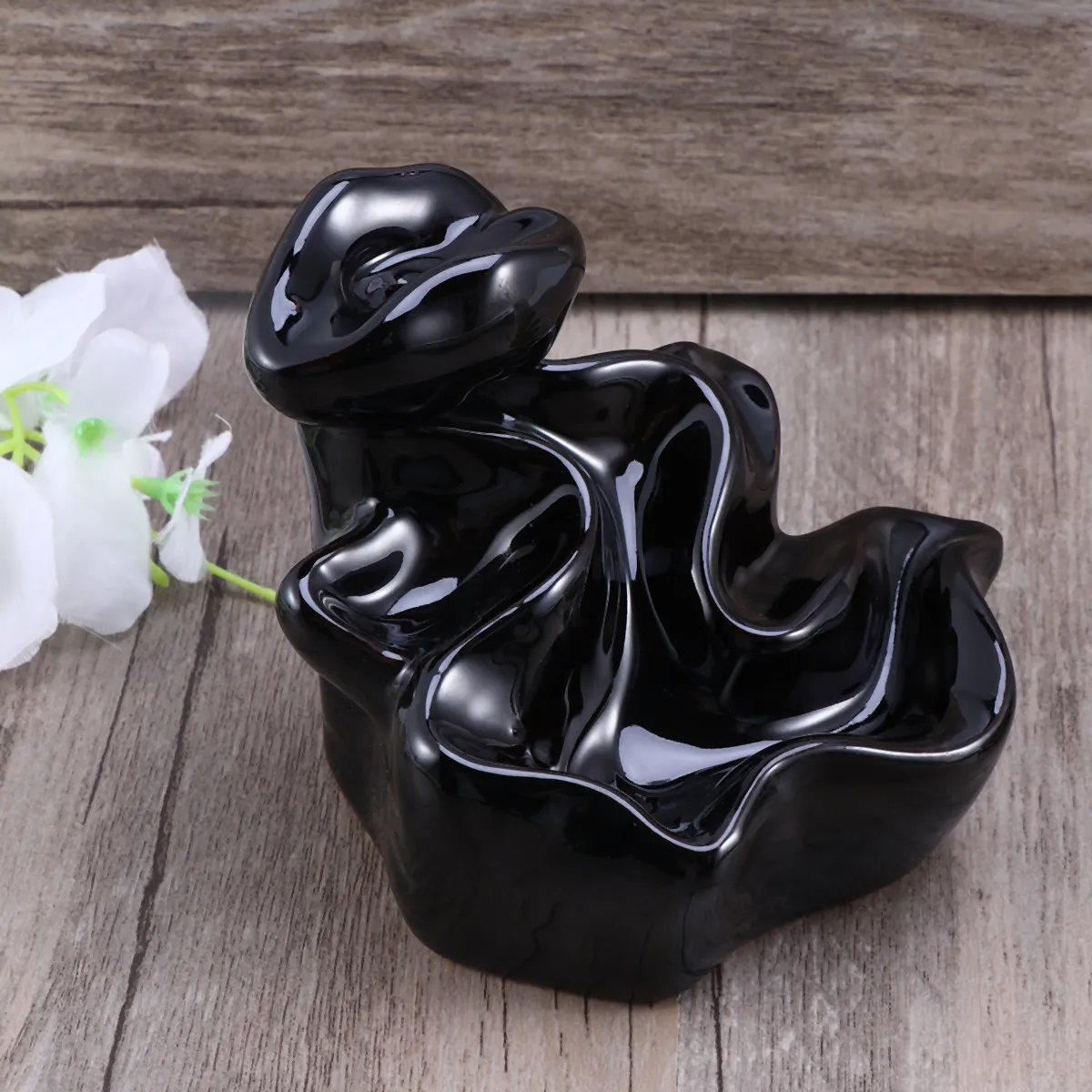 Backflow Ceramic Incense Burner Censer Tower Holder Refined Artwork Classic Furnishing Meditation Relaxation Aid Sleep