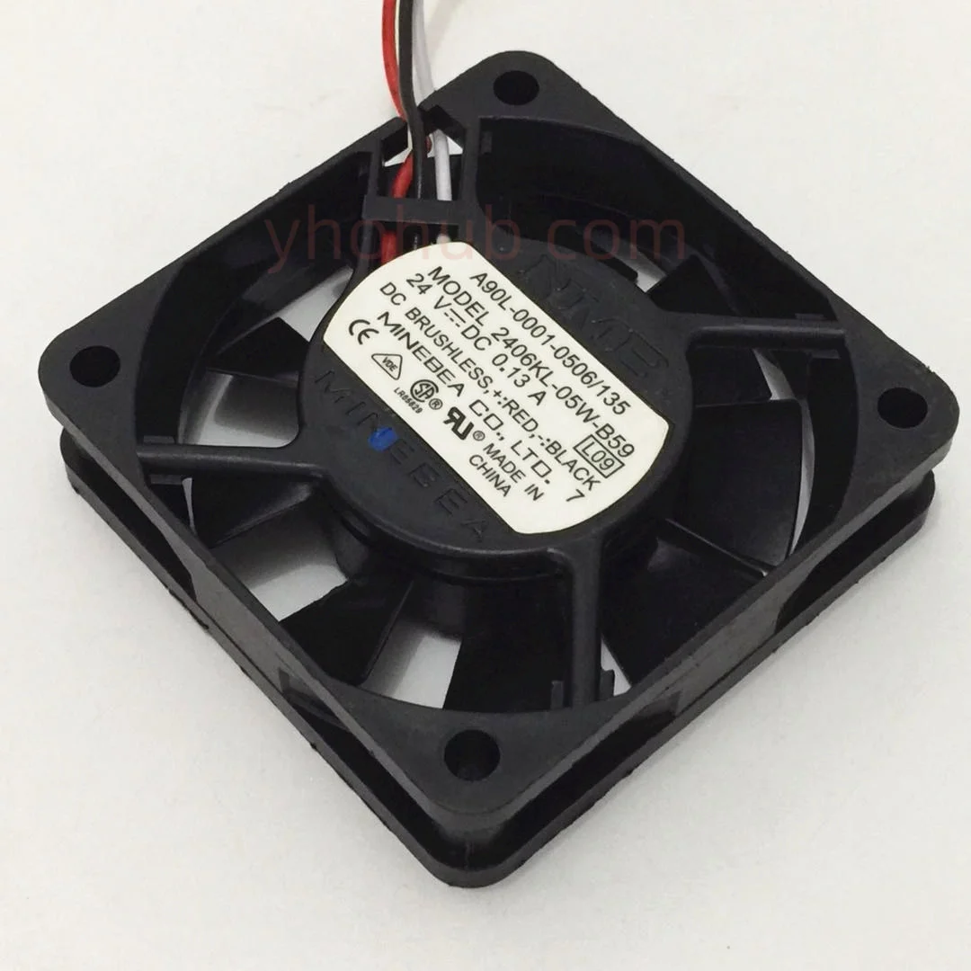 

NMB-MAT 2406KL-05W-B59 L09 DC 24V 0.13A 3-Wire 60x60x15mm Server Cooling Fan