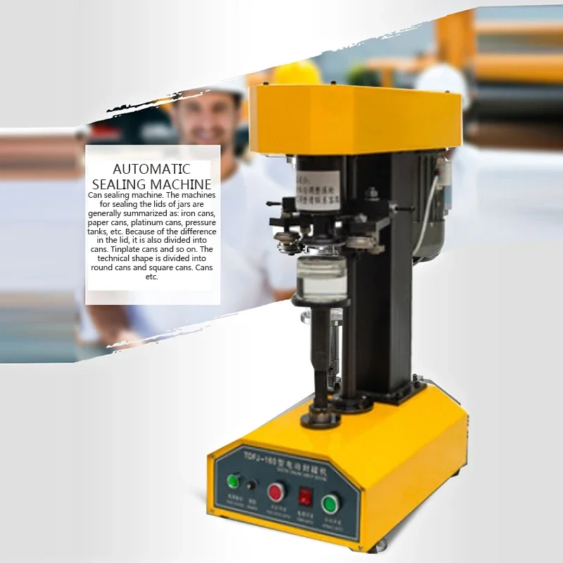 TDFJ-160 máquina comercial completamente automática para sellar latas de frutas secas, procesamiento de dulces, aperitivos, máquina taponadora de latas de papel, 220V, 370W