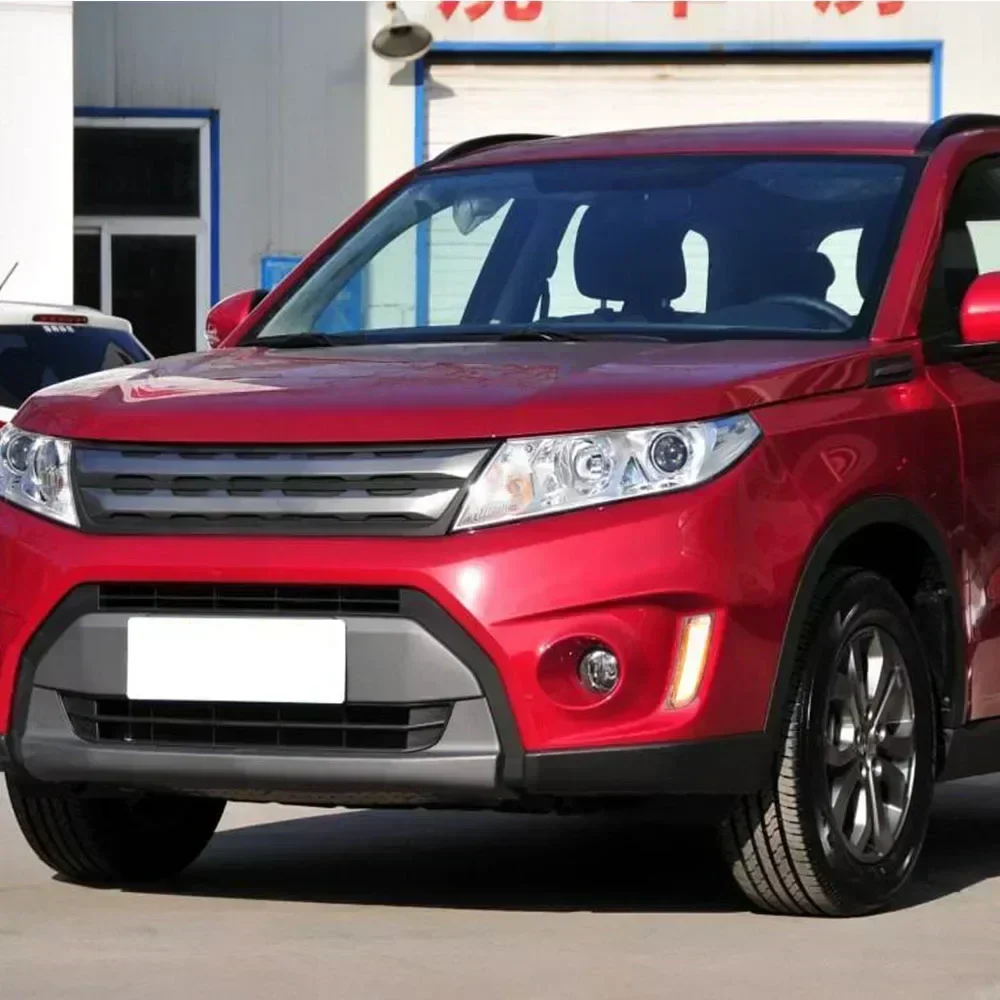 1Set For Suzuki Vitara 2015 2016 2017 2018 2019 2020 Car LED Daytime Running Light DRL Fog lamp with yellow Turn Signal