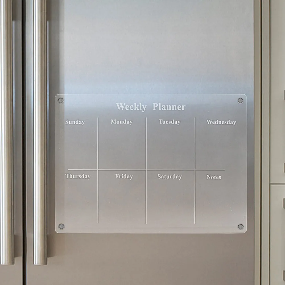 

Reusable Magnetic Dry Erase Board Acrylic Clear Refrigerator Planner Fridge Message Schedule Writing Planning Reminder Board