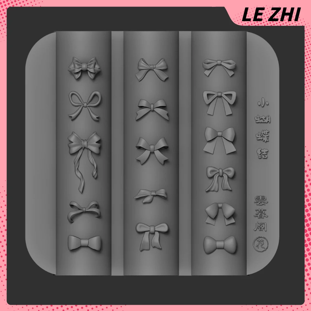 

1Pcs Sweet Beautiful Bowknot Series 3D Acrylic Nail Mold Decoration Diy Design Silicone Different Shapes Bow Nails Template Mold