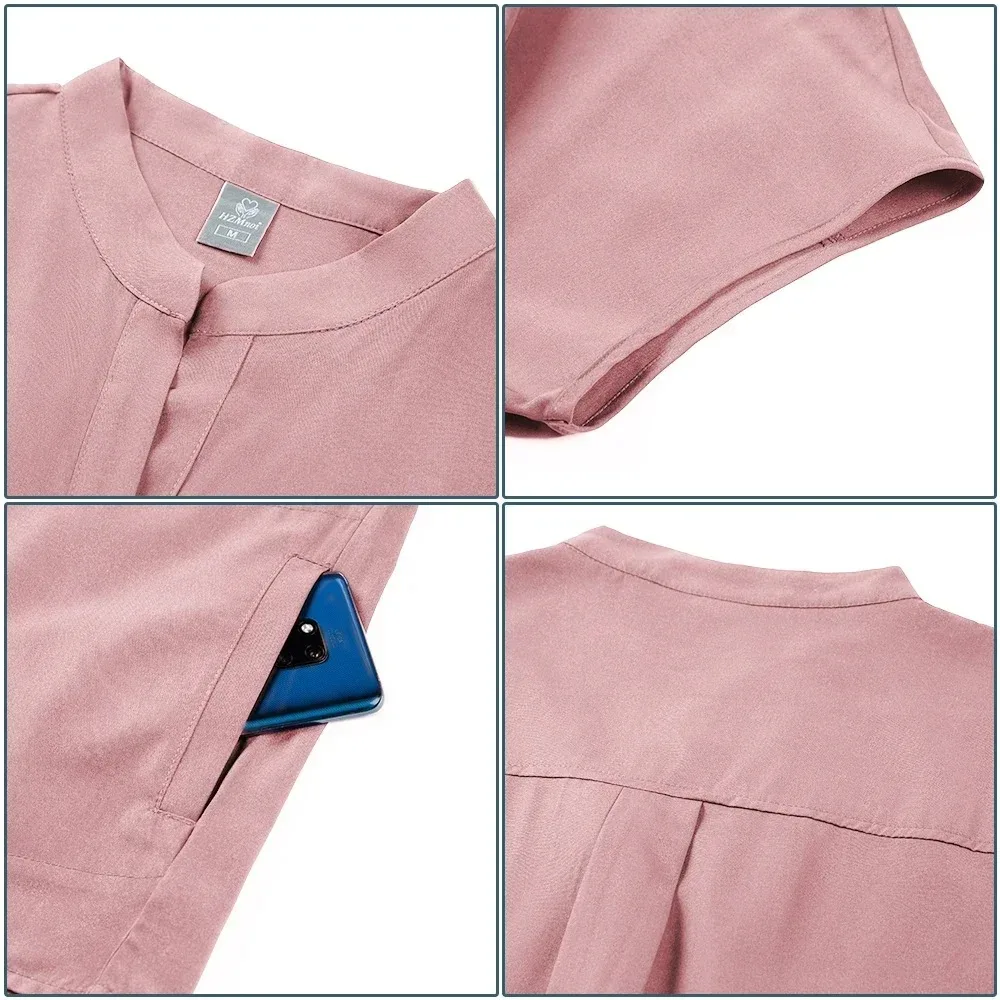 Gommages chirurgicaux pour femmes, ensembles de gommage pour soins infirmiers médicaux de haute qualité, haut à manches courtes + pantalon, uniforme d'infirmière de clinique dentaire de Salon