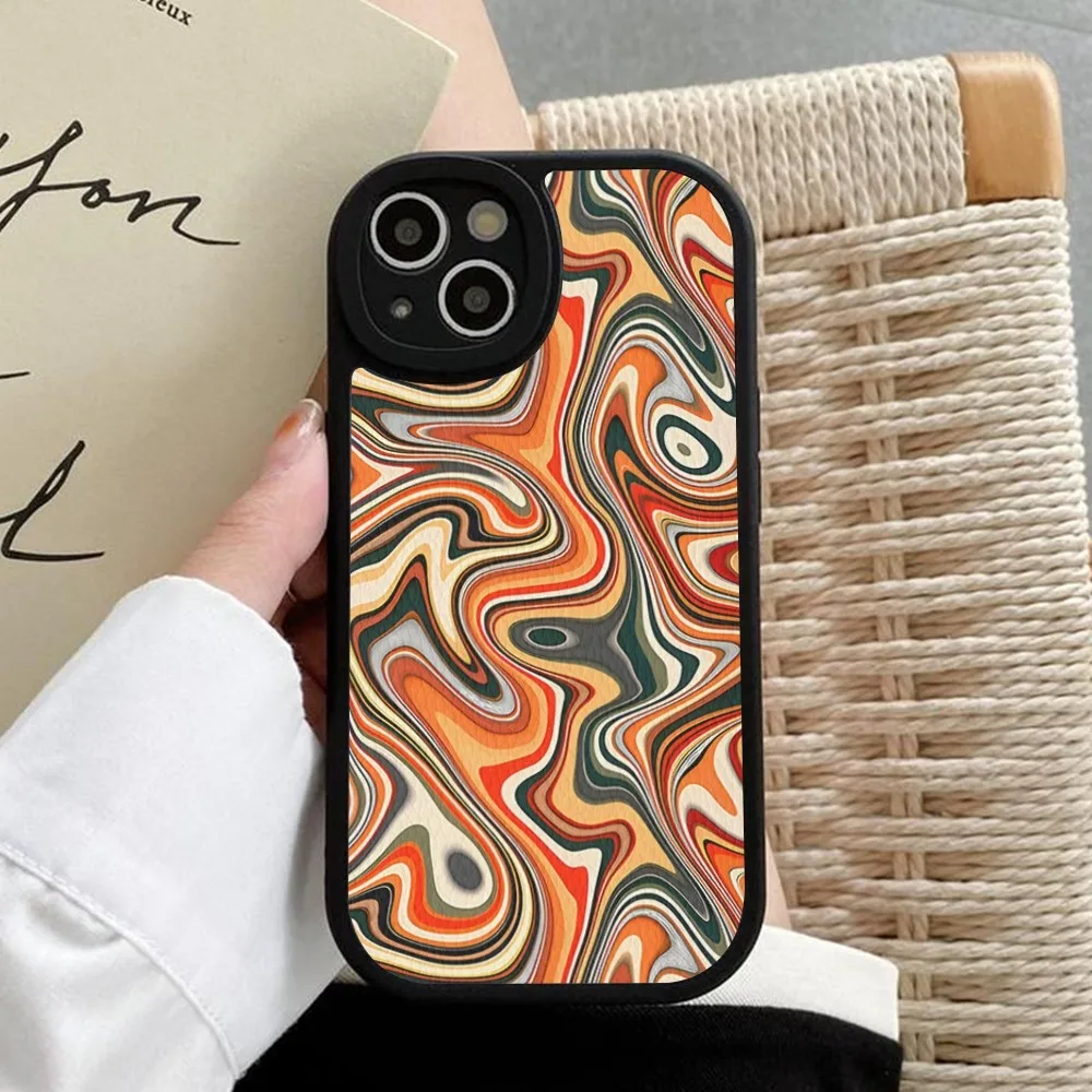 Abstract Swirl Pattern Phone Case Hard Leather For iPhone 16 15 14 13 12 Mini 11 14 Pro Max Xs X Xr 7 8 Plus Fundas