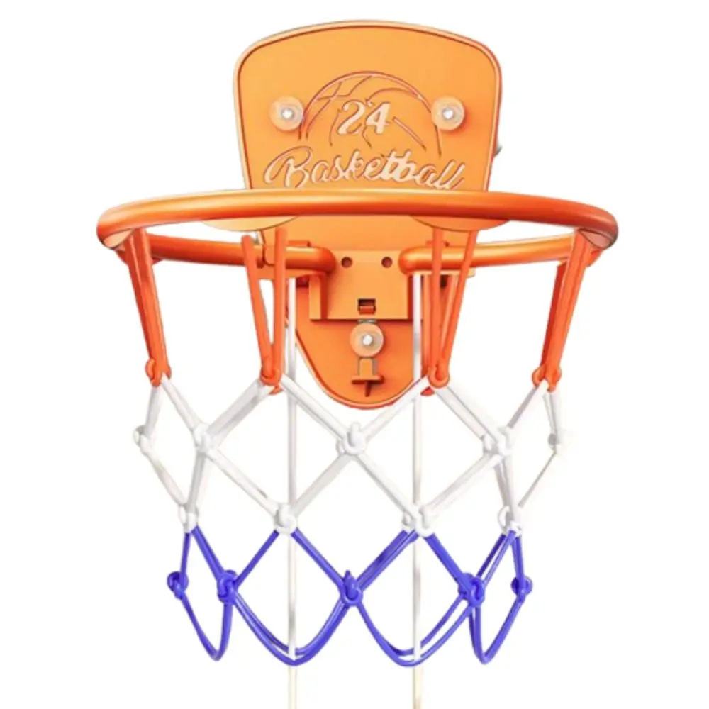 Foldable Baby Basketball Toy Set Cartoon Animal No-Drill Installation Toddler Basketball Hoop Inflatable Ball