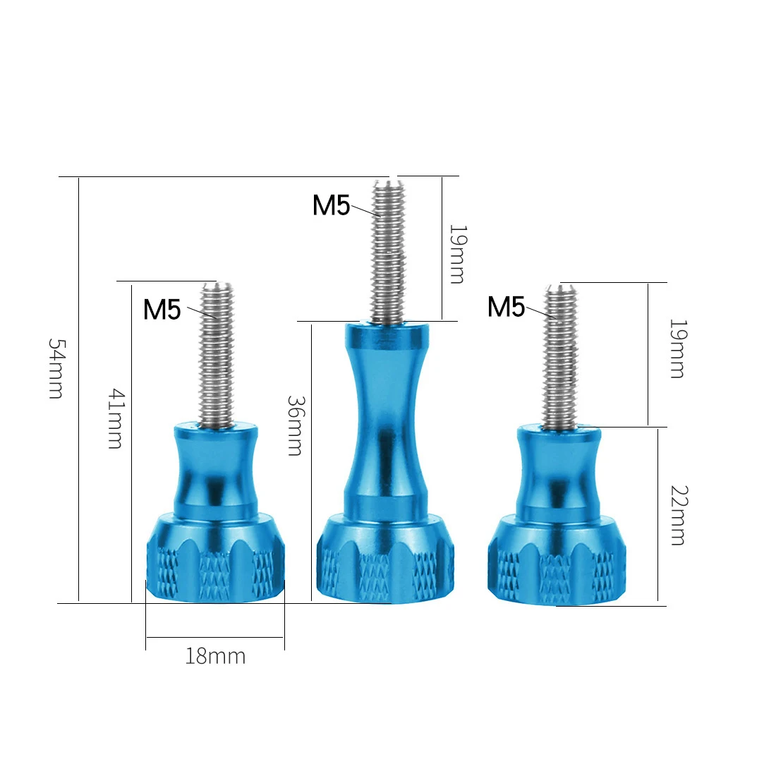 BGNing 1pack von 3pcs 1 Lange + 2 Kurze Bunte CNC Aluminium Bolt Mutter Schraube für GoPro Hero 7 6 5 3 + 4 SJ4000 EKEN YI 2 4K Montieren – Detail 1