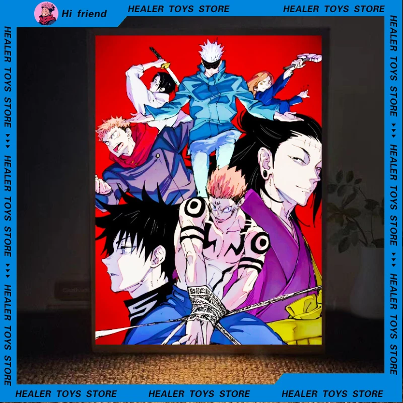 

Jujutsu Kaisen Satoru Gojo Ryomen Sukuna Itadori Yuji 23cm Lighting Painting High-looking Wood Photo Frame Bedroom Bedside Lamp