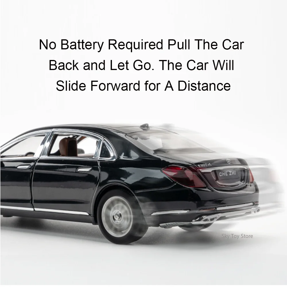 Scala 1:24 E300EL S400L Pressofuso In Lega Modello Giocattoli Auto Porte Aperta Suono Luce Tirare Indietro Veicolo In Miniatura Per Bambini Regali di Festa