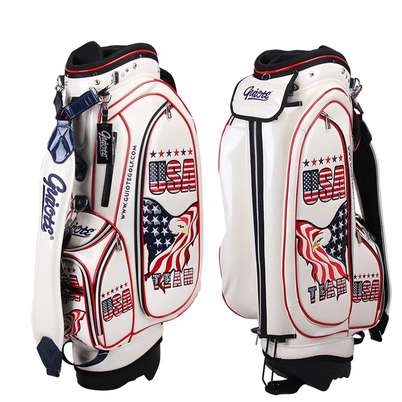 

Custom Golf Bags Golf Hybrid Stand Bags USA Eagle Design Golf Bag PU Leather 9.5" Free Shipping