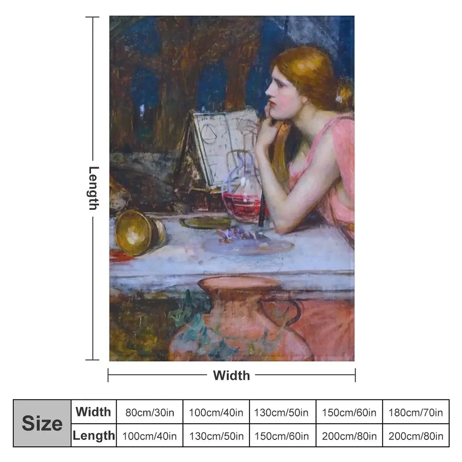 THE SORCERESS - JOHN WILLIAM WATERHOUSE Throw Blanket Personalized Gift Thermals For Travel Warm Summer Beddings Blankets