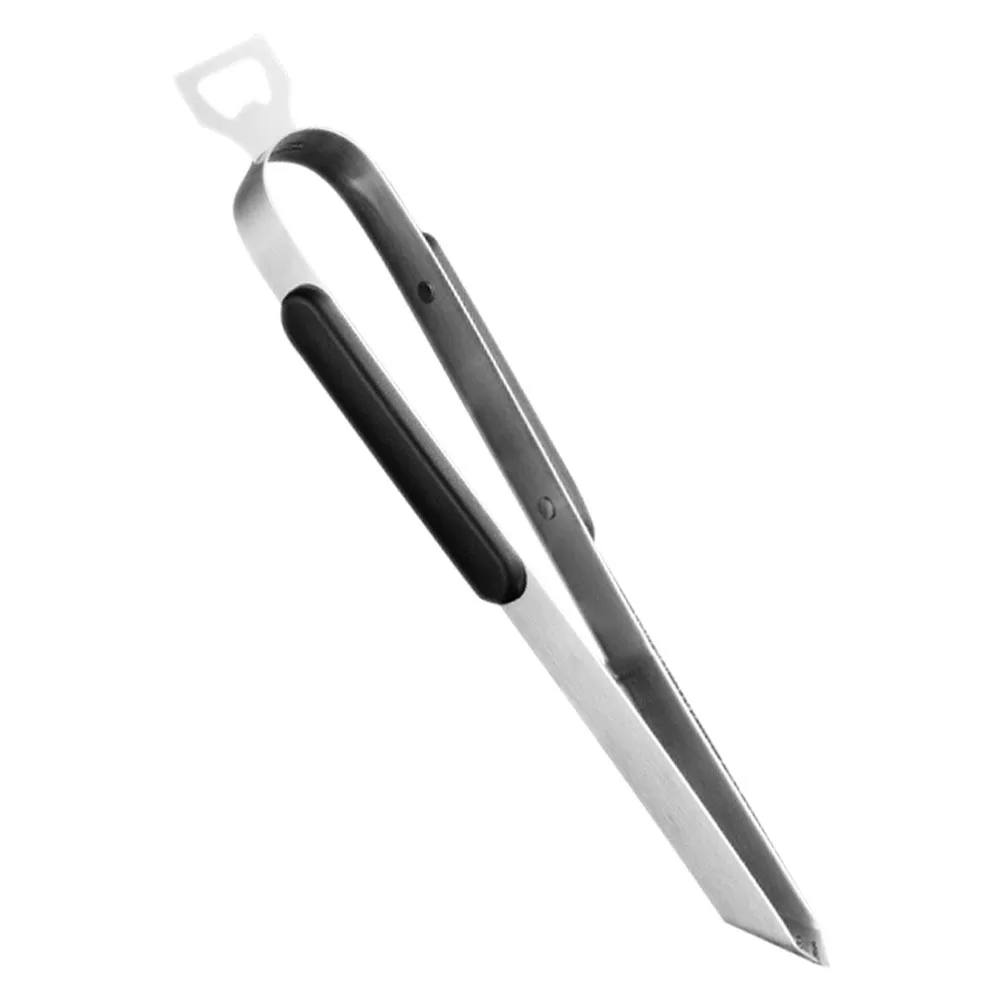 

Heavy Duty Stainless Steel Barbecue Tongs for Grilling Cooking Serving with Bottle Opener Non Slip Grip Metal Tongs for Steak
