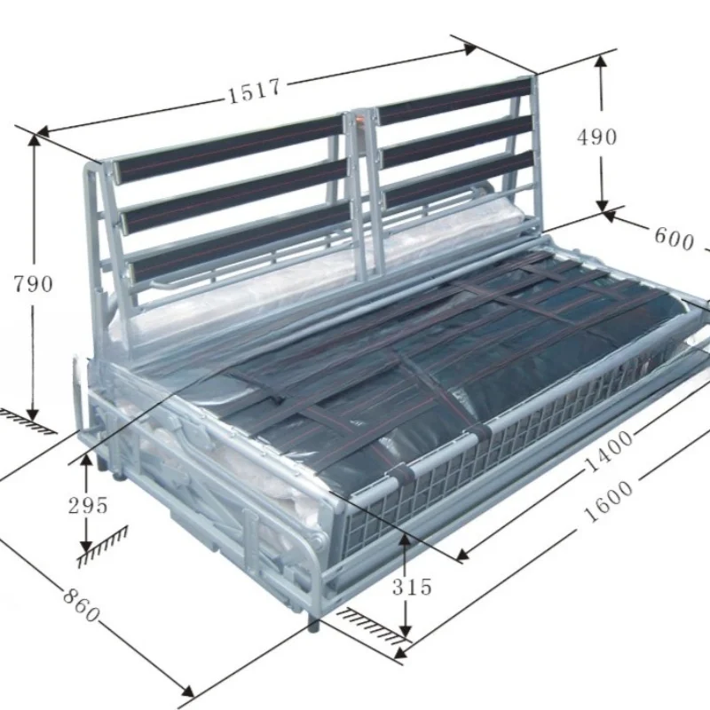Hot Sale Sofa Flip Bed, Functional Sofa Frame Folding Bed