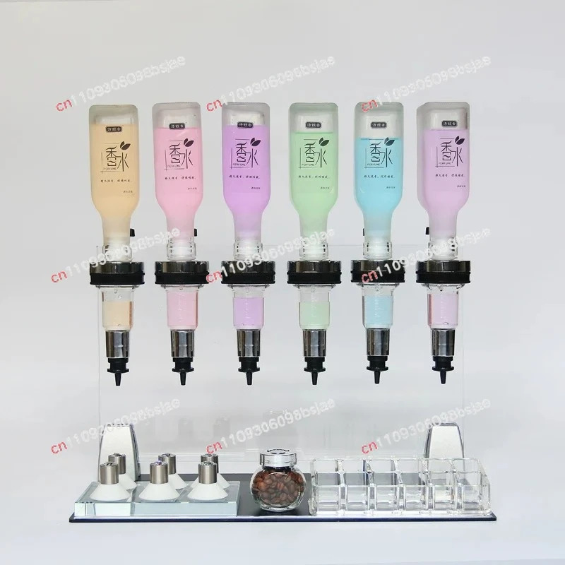 High-end Bulk Perfume Bar Display Rack, Bulk Perfume Sales Mini Counter 6 Pump Head Sub-packer, Stall Shelf