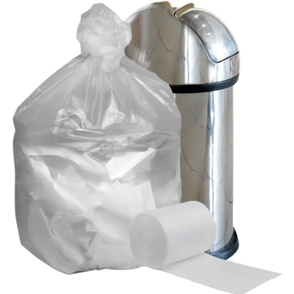 

33 Gallon Trash Bags 11 Microns Clear High Density Garbage Can Liners 33” X 40” (500Count)