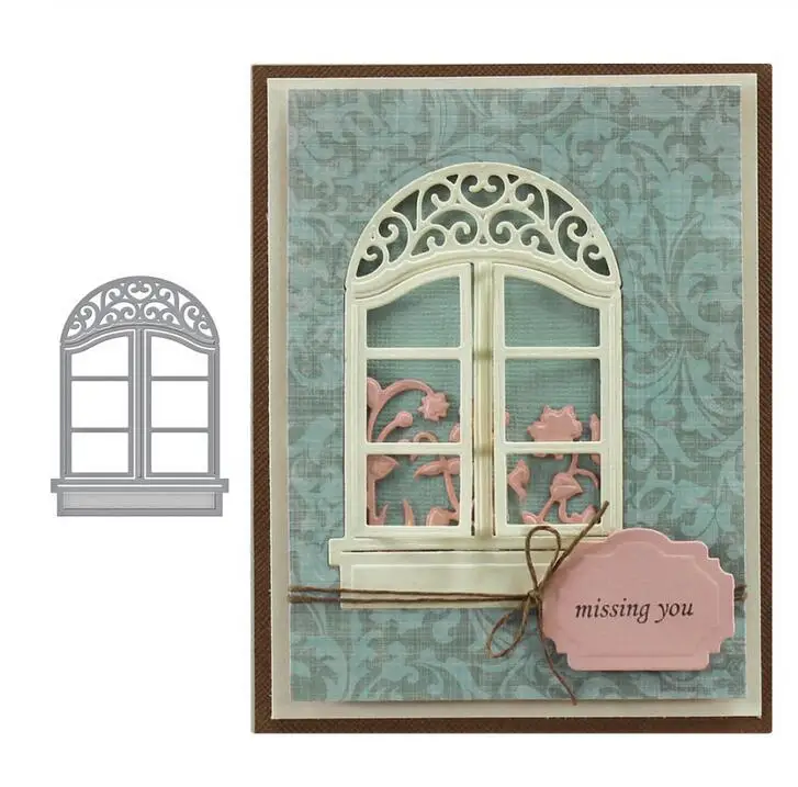 Zamek House box metalowy szablon do cięcia wykrawacze szablony wycinany Scrapbooking szablony do wytłaczania artystyczna dekoracja nóż do rękodzieła