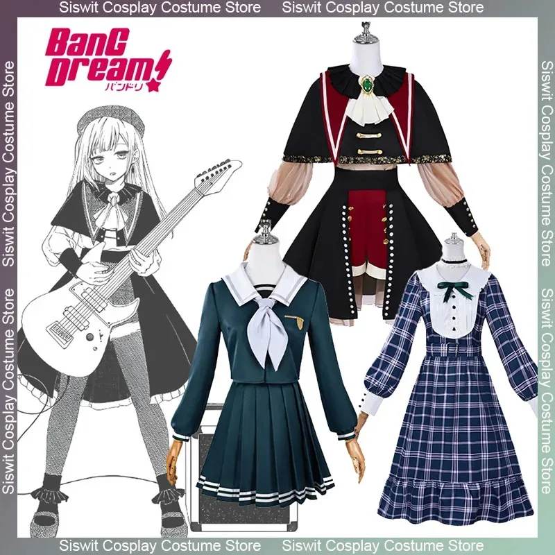 

Anime BanG Dream! Ave Mujica Wakaba Mutsumi Mortis Cosplay Costume Stage Show Uniform Jk Plaid Skirt Carnival Party Dress Up