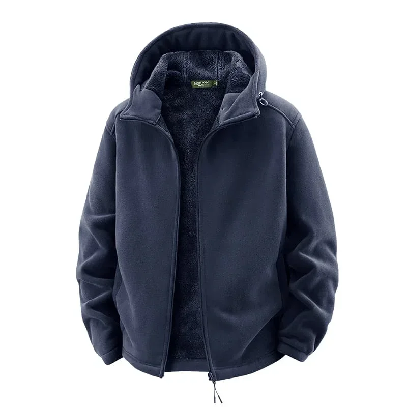 

2025 Autumn and Winter New Men's Versatile Casual High-quality Comfortable Thick Warm Fleece Jacket Casual Hooded Jacket for Men