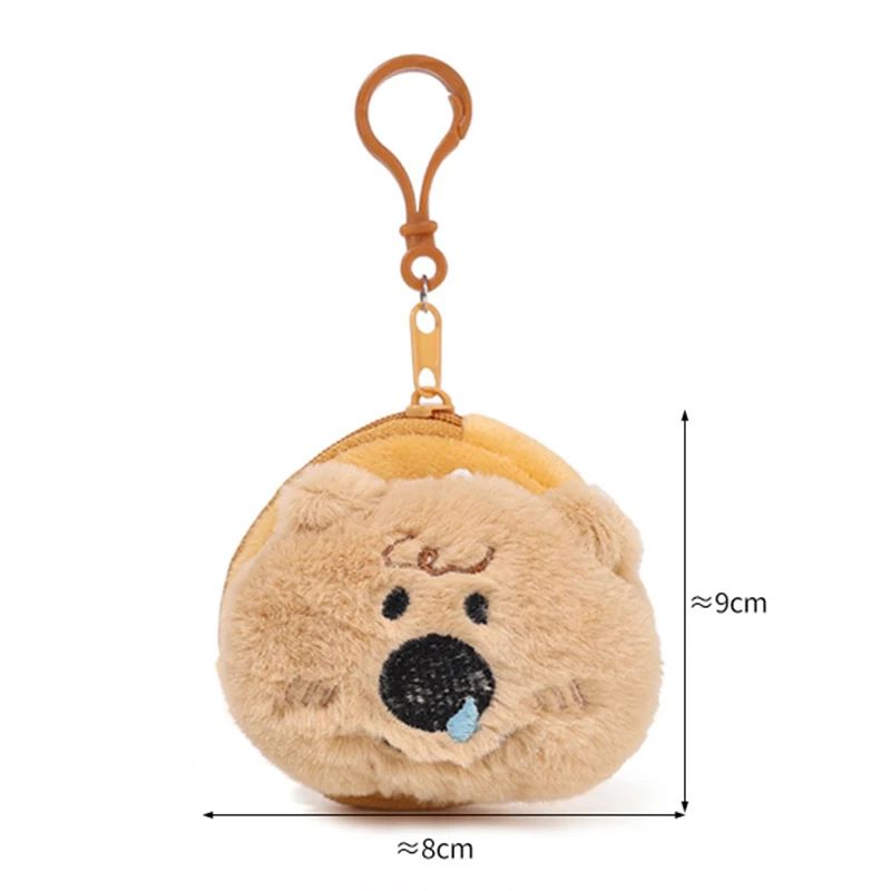 Funny Children Plush Bear Cartoon Cute Coin Purse Couple Plush Doll Soft Lovely Cosmetic Storage Bag Headphone Bag Birthday Gift