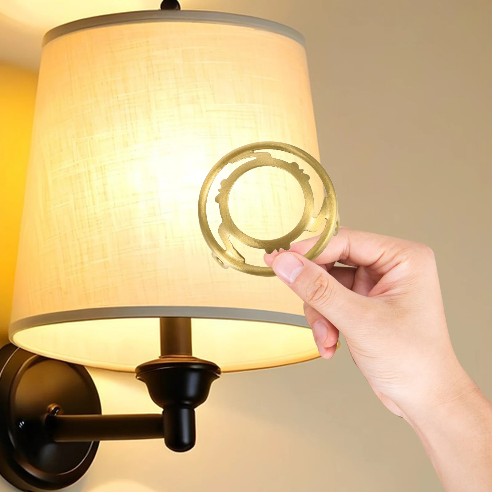 

1 set 1 Set Brass Lampshade Ring Lamp Shade Holder Adapter For Table Floor Wall Light Replacement Parts Lighting Accessories