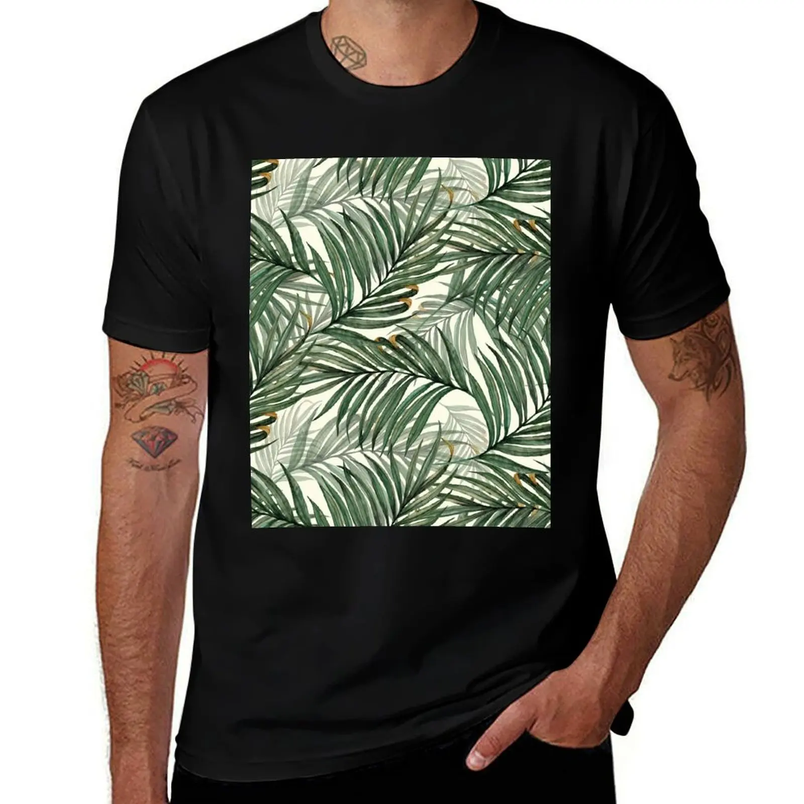 

Palm Leaves T-Shirt Festival Casual Short Sleeve