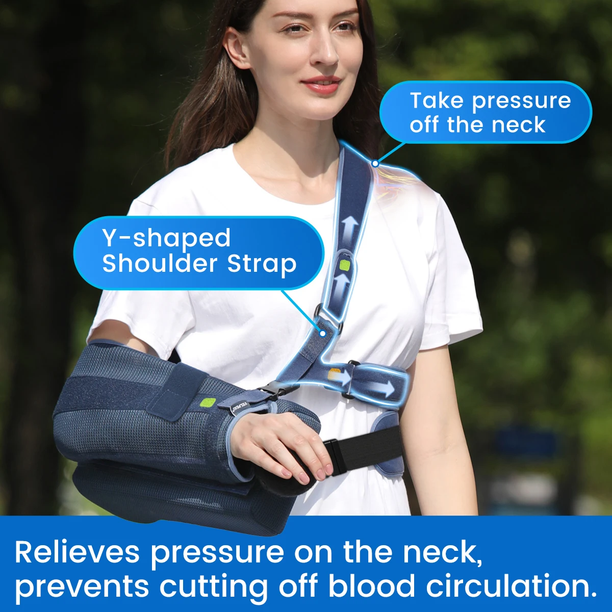 Shoulder Abduction Sling With Pillow for Rotator Cuff Surgery and Recovery, Medical Shoulder Immobilizer Fits Both Arms