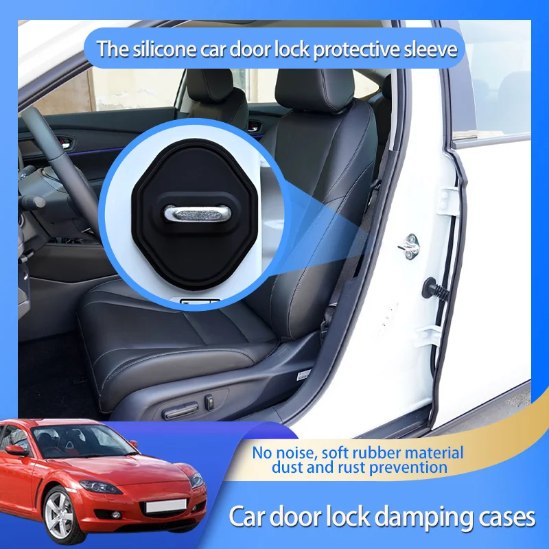 Автомобильные аксессуары для Mazda RX8 2 3 6 Atenza 2003, крышка замка двери автомобиля, силикагель, автомобильный Стайлинг, защитные наклейки Автомобильные аксессуары для Mazda RX8 2 3 6 Atenza 2003, крышка замка двери автомобиля, силикагель, автомобильный Стайлинг, защитные наклейки