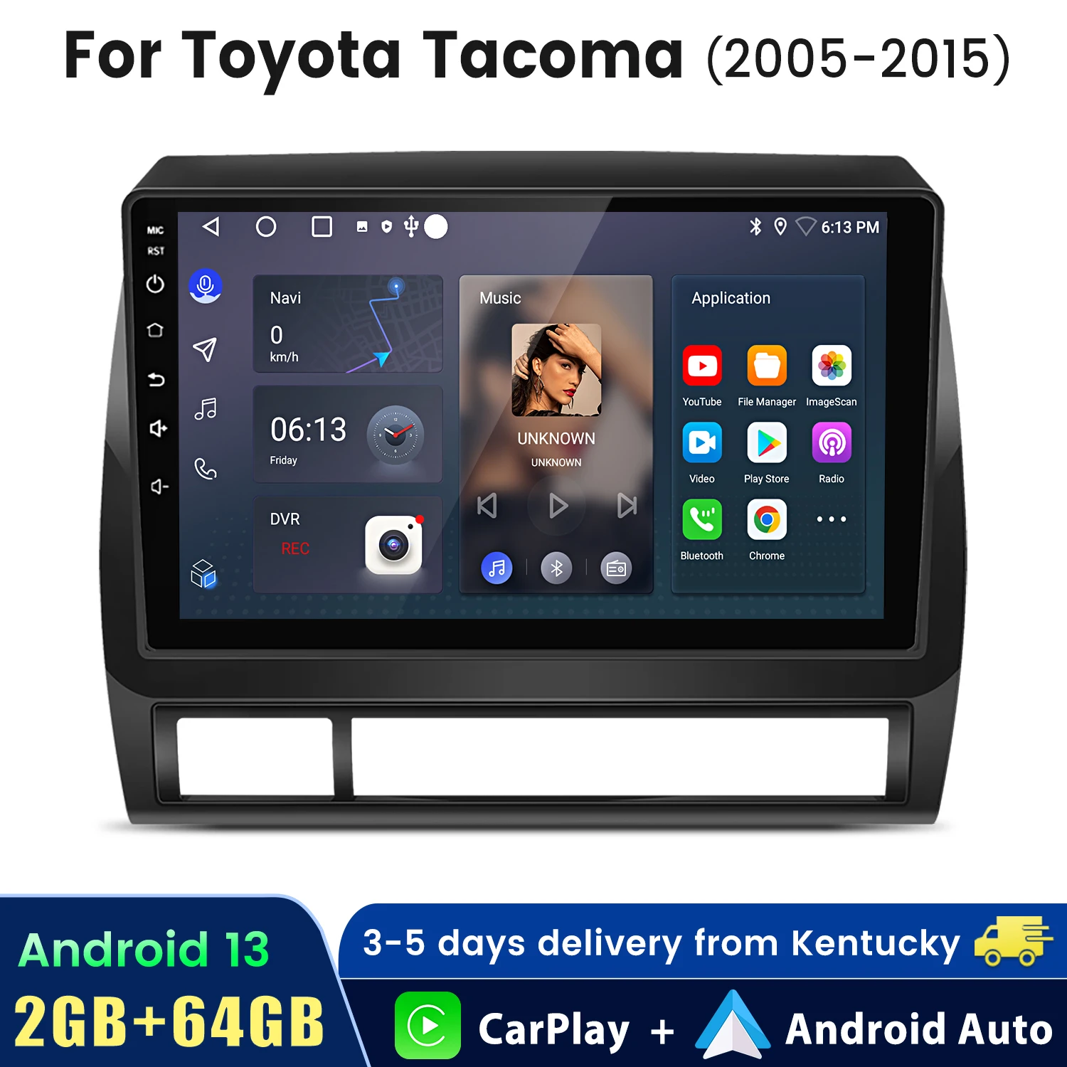 Junsun Wireless CarPlay for Apple Autoradio for Toyota Tacoma 2005-2015 Car Radio Stereo Multimedia Android Auto GPS Head Unit