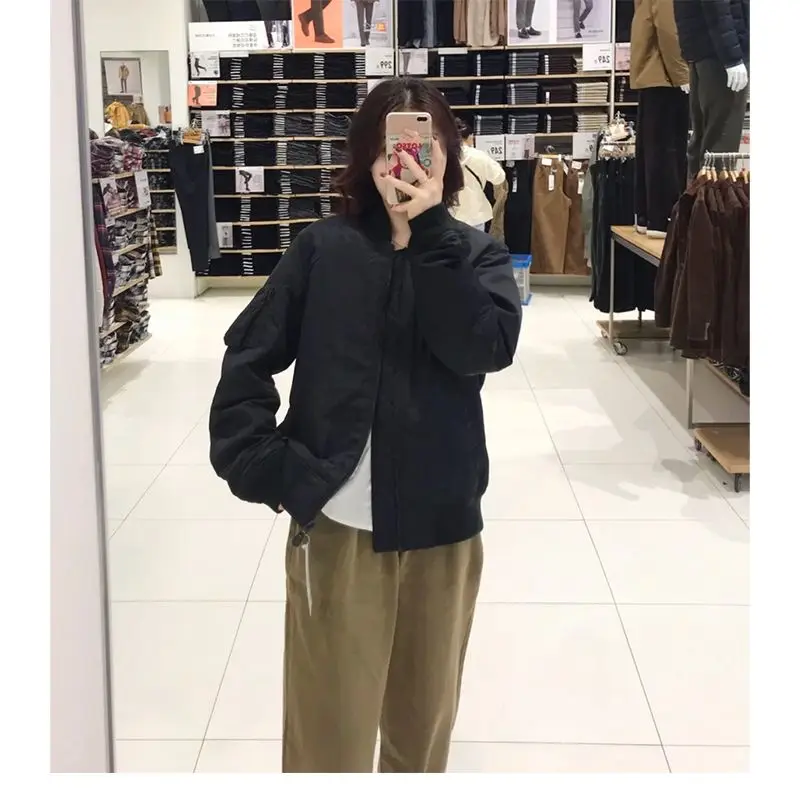 

Bomber Jackets Girls Womens Autumn Korean Style Chic Decorative Simple Preppy OL Flexible Fitted Leisure Fashion Urban Classic