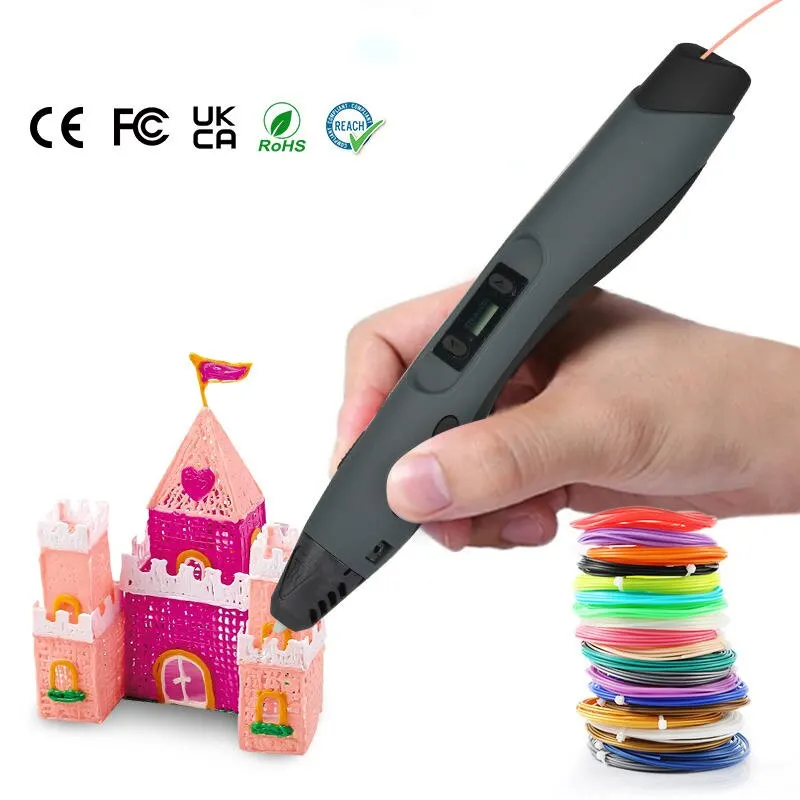 Multifuntional 3D Printing Pen with LED Screen 2pcs 5M PLA Filament Kids Gift For Drawing Best Christmas Gits for Children