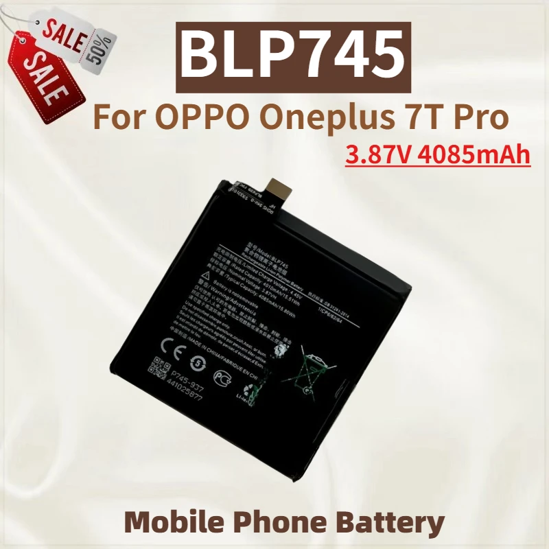 

Высококачественная батарея BLP745 для мобильного телефона 3.87V 4085mAh для OPPO Oneplus 7T Pro, новая сменная батарея
