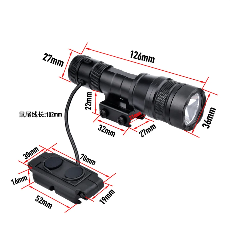 Tactiacl REIN 1.0 Micro Kit Cloud Defensive Weapon 1000Lumens Powerful Flashlight Scout Hunting Light Fit 20mm Rail AR15 Airsoft