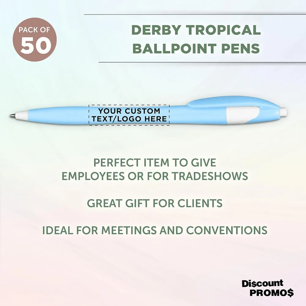 مجموعة أقلام بلاستيكية مخصصة بلونين مكونة من 50 قطعة مع تخصيص - حبر أسود، مثالية للمكاتب والمدارس والسفر #3