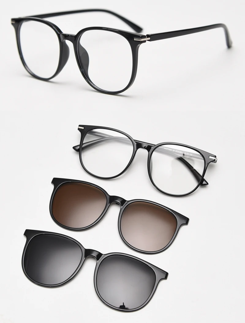 Peekaboo Magnetische Clip-On-Sonnenbrille, polarisiert, für Herren, modisch, TR90, quadratische Sonnenbrille, UV400, für Damen, Schwarz, Grau, Unisex, 2024, Geschenk – Detail 4