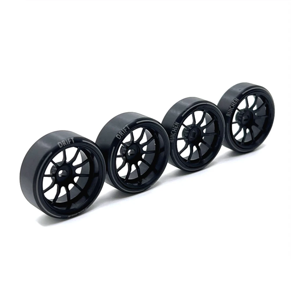 4Pcs Hard Plastic Drift Tire Tyre Metal Wheel Rim for Wltoys 284131 K969 K989 P929 Mini-Z 1/28 RC Car Upgrades Parts,3