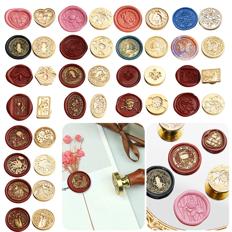 الرجعية على شكل خاص المينا النحاس رئيس ختم الشمع Stamps النحاس النحاس رئيس DIY بها بنفسك سكرابوكينغ الشمع ختم ختم المغلف ديكور