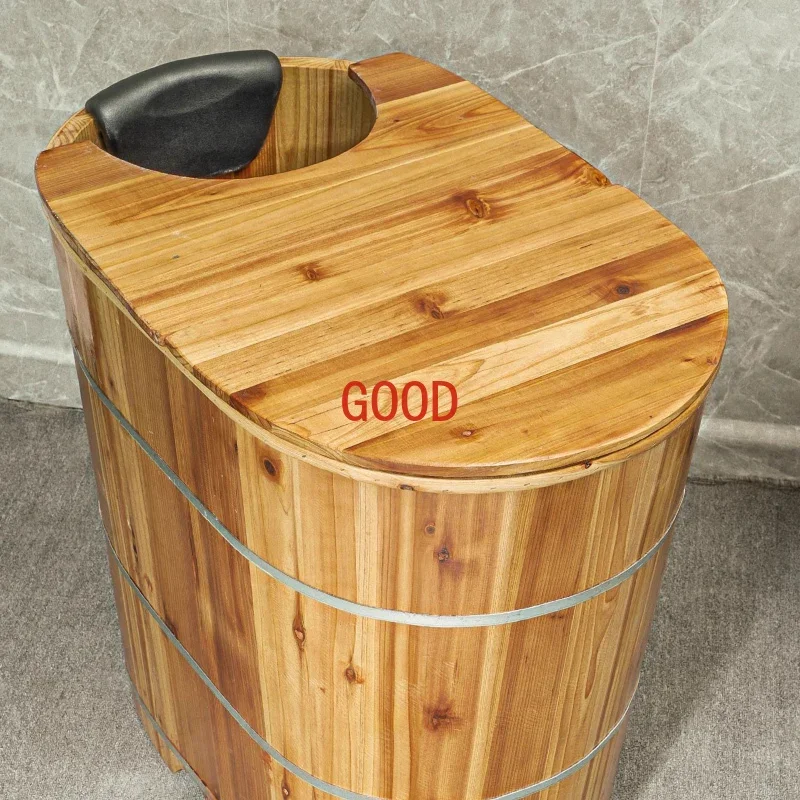 Balde de banho elevado ocupar uma área balde de banho adulto e criança, balde de banho de madeira maciça casa balde de fumigação de corpo inteiro