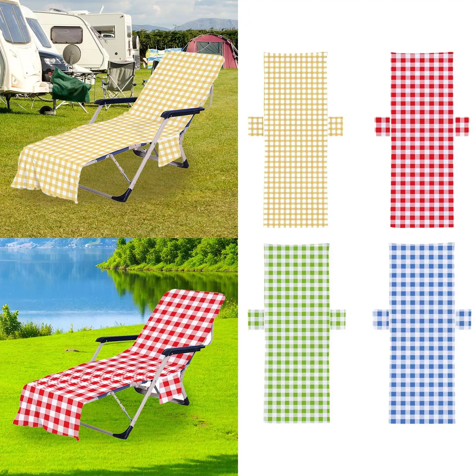 

Портативный пляжный шезлонг для бассейна, 75x200 см, шезлонг, пляжное полотенце с карманами для отпуска, бассейна, двора, путешествий на открытом воздухе