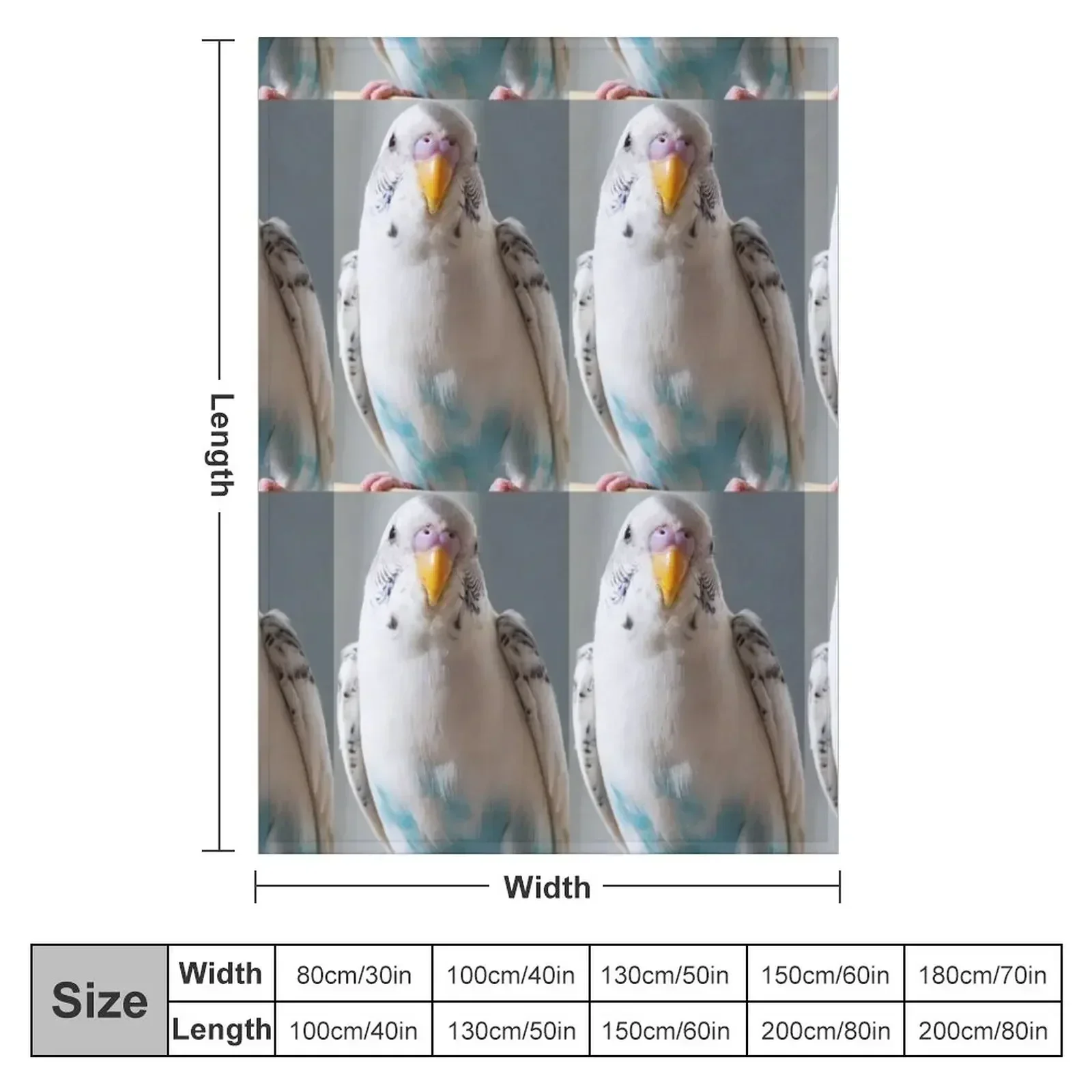 White and Blue Parakeet Throw Blanket Bed Fashionable cosplay anime Blankets