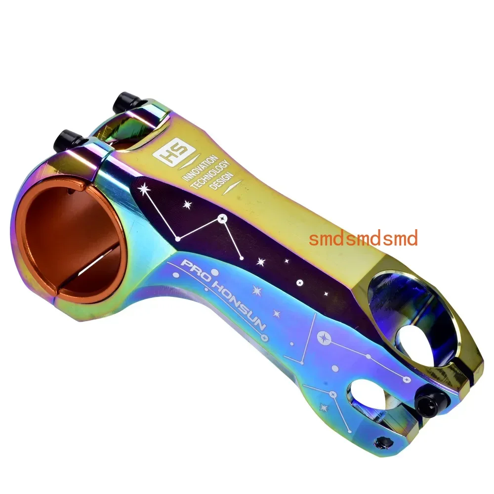 MTB Stem 90mm Aluminum XC AM DH Mountain Road Bike Stem -17 Degree Steerer Bicycle 31.8/35mm Handlebar Rainbow Stem