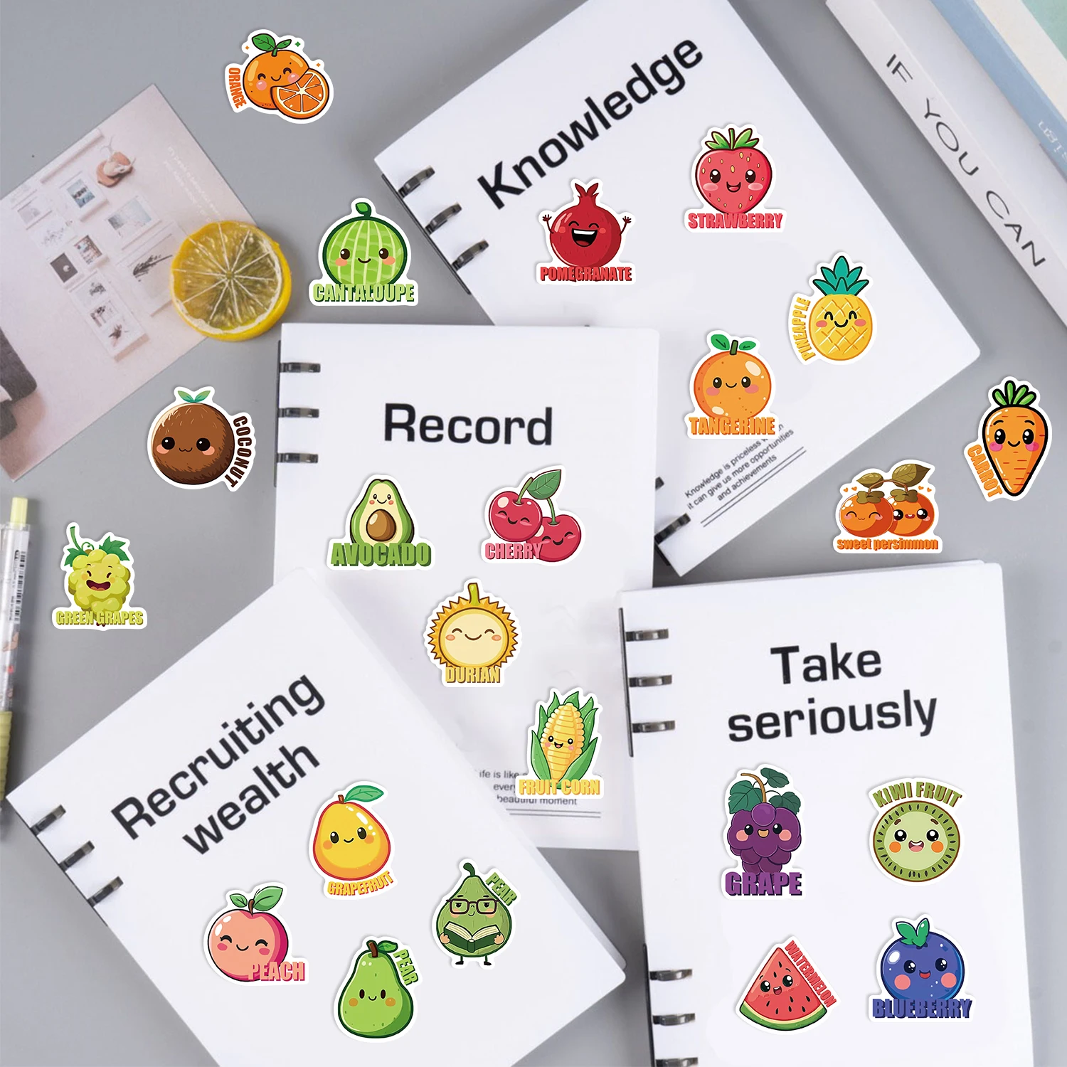 50PCS Mixed Fruit Pear Banana Stickers For Waterproof Decal Laptop Motorcycle Luggage Snowboard Fridge Phone Car Sticker