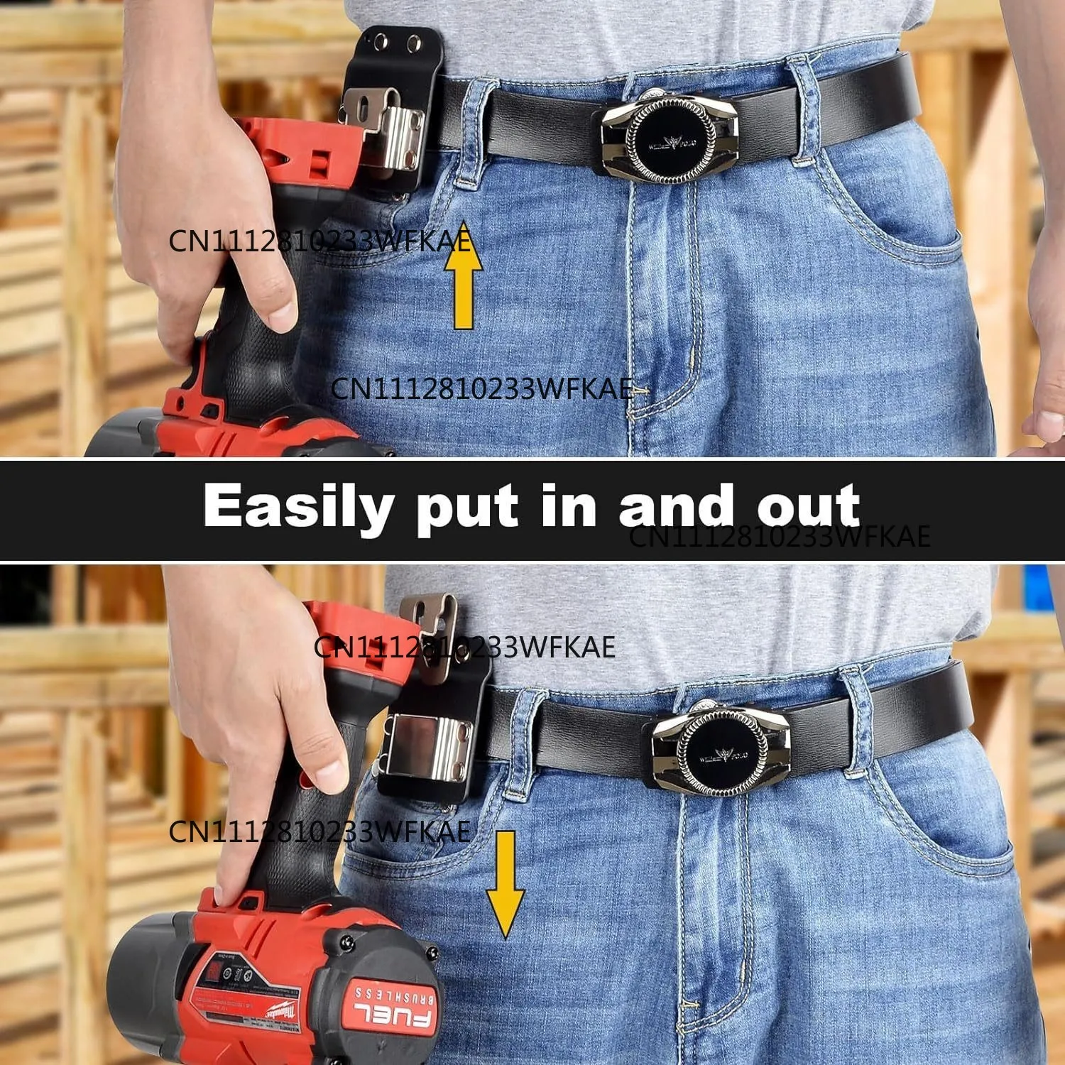 Portable Drill Belt Clip Hand Drill Holder Clip, Tape Measure Waist Hook Stainless Steel Tool